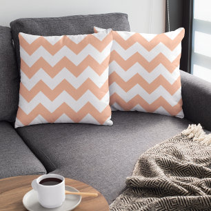 Trendy Moderne Pastel Peach Chevron Kussen
