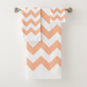 Trendy Moderne Pastel Perzik Chevron Bad Handdoek (Insitu)