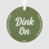 Trendy Moderne Pickleball Groene Kerstvakantie Ornament (achterkant)
