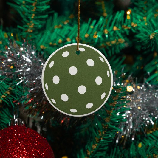 Trendy Moderne Pickleball Groene Kerstvakantie Ornament