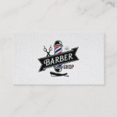 Trendy Moderne Professionele Barber Shop Haarsalon Visitekaartje (Voorkant)