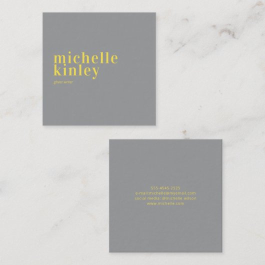 Trendy moderne professionele grijze netwerken vierkante visitekaartje (Voorkant / Achterkant)