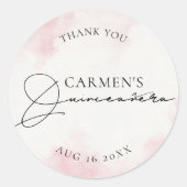 Trendy moderne Quinceanera verjaardag Ronde Sticker (Voorkant)