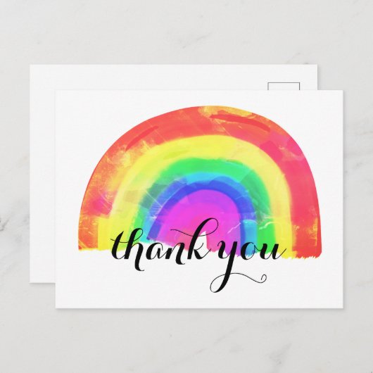 Trendy Moderne Regenboog Bedankt Briefkaart (Voorkant / Achterkant)
