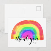 Trendy Moderne Regenboog Dank Je Briefkaart (Voorkant / Achterkant)