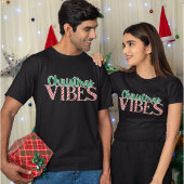 Trendy moderne retro kerstvibes snoepriet t-shirt