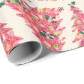 Trendy moderne retro kleur feestelijke kerstboom cadeaupapier (Rol Hoek)