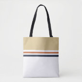 Trendy moderne retro strepen gestreept tote bag (Voorkant)