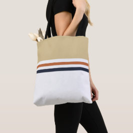 Trendy moderne retro strepen gestreept tote bag
