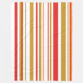 Trendy Moderne Rode en Gouden Strepen Fleece Deken (Voorkant)