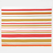 Trendy Moderne Rode en Gouden Strepen Fleece Deken (Voorkant (Horizontaal))