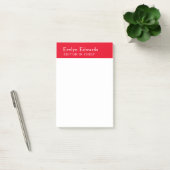 Trendy Moderne Rood Witte Minimalistische Eenvoud Post-it® Notes (Kantoor)