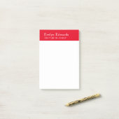 Trendy Moderne Rood Witte Minimalistische Eenvoud Post-it® Notes (Op bureau)