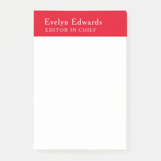 Trendy Moderne Rood Witte Minimalistische Eenvoud Post-it® Notes (Voorkant)