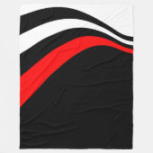 Trendy Moderne Rood Zwart en Wit Gestreept Fleece Deken (Voorkant)