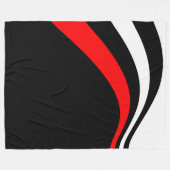Trendy Moderne Rood Zwart en Wit Gestreept Fleece Deken (Voorkant (Horizontaal))