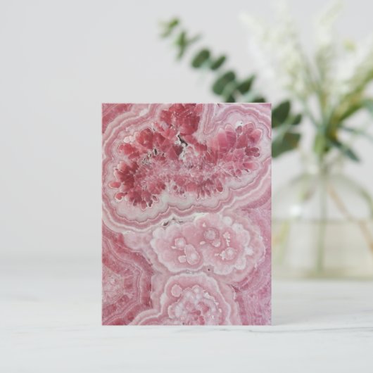 Trendy moderne roze agaat briefkaart (Staand voorkant)