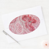 Trendy moderne roze agaat ovale sticker (Envelop)