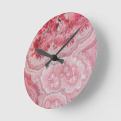 Trendy moderne roze agaat ronde klok (Hoek)