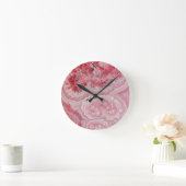 Trendy moderne roze agaat ronde klok (Huis)
