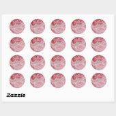 Trendy moderne roze agaat ronde sticker (Vel)