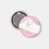 Trendy Moderne Roze en Gouden Glitter Effecten Magneet (Voorkant / Achterkant)