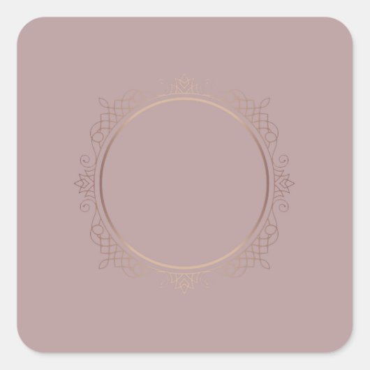 Trendy Moderne Roze Gouden Blanco Sjabloon Voeg Te Vierkante Sticker (Voorkant)