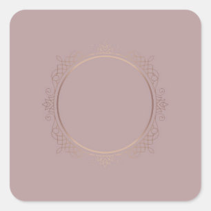 Trendy Moderne Roze Gouden Blanco Sjabloon Voeg Te Vierkante Sticker
