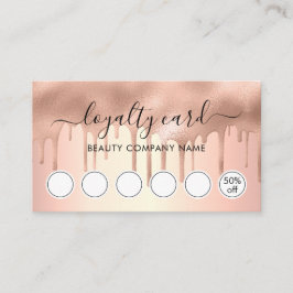 Trendy moderne roze gouden glans Loyalty Card Visitekaartje