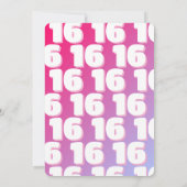 Trendy Moderne Roze Gradiënt 16e Verjaardag Kaart (Achterkant)