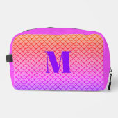Trendy Moderne Roze Gradiënt Zeemeermin Schaal Mon Toilettasje (Voorkant)