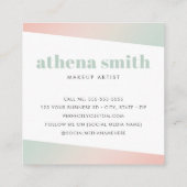 Trendy moderne roze mint groene gradiënt foto vierkante visitekaartje (Achterkant)