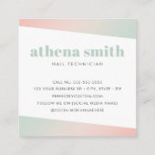 Trendy moderne roze mint groene gradiënt vierkante visitekaartje (Achterkant)