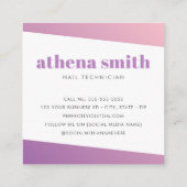 Trendy moderne roze paarse gradiënt vierkante visitekaartje (Achterkant)