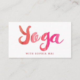 Trendy moderne roze yoga instructeur visitekaartje