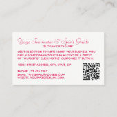 Trendy moderne roze yoga instructeur visitekaartje (Achterkant)