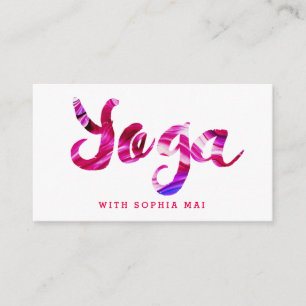 Trendy moderne roze yoga instructeur visitekaartje