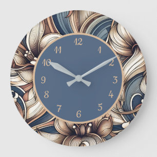 Trendy Moderne Roze Zwarte Abstracte Patroon Grote Klok