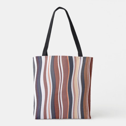 Trendy Moderne rustieke strepen Tote Bag (Achterkant)