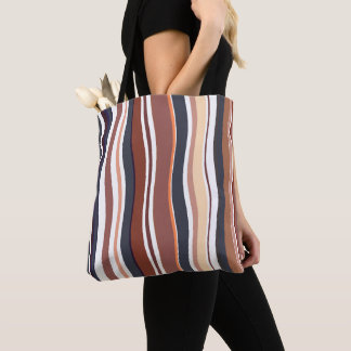 Trendy Moderne rustieke strepen Tote Bag