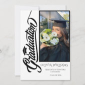 Trendy Moderne Script Afstudeerfoto Kaart (Voorkant)
