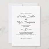 Trendy moderne scriptnamen Minimalistische bruilof Kaart (Voorkant)