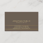 Trendy Moderne Stijlvolle Bruine Combinatie Plain Visitekaartje (Voorkant)