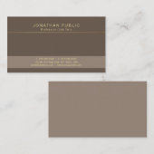 Trendy Moderne Stijlvolle Bruine Combinatie Plain Visitekaartje (Voorkant / Achterkant)