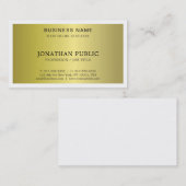 Trendy Moderne Stijlvolle Glamour Gold Look Plain Visitekaartje (Voorkant / Achterkant)