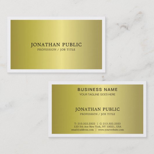 Trendy Moderne Stijlvolle Glamoureuze Duidelijke L Visitekaartje (Voorkant / Achterkant)