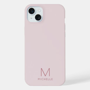 Trendy Moderne Stijlvolle Monogram Sjabloon Roze G iPhone 15 Plus Case