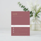 Trendy moderne stoffige roze roze gouden trouw-RSV Briefkaart (Staand voorkant)