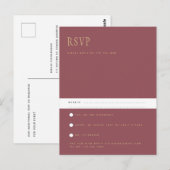 Trendy moderne stoffige roze roze gouden trouw-RSV Briefkaart (Voorkant / Achterkant)