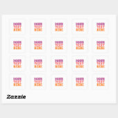 Trendy Moderne Strak Template Uw Aangepaste Tekst Vierkante Sticker (Vel)